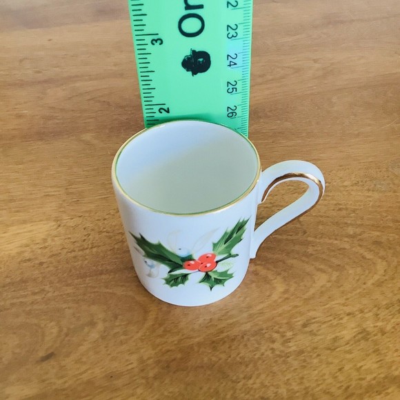 Royal Grafton England Demitasse Small Tea Cup & Saucer The Danbury Mint Holly - Picture 11 of 12